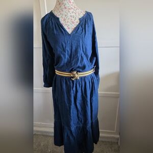 Lauren Ralph Lauren Navy Long Sleeve Dress Size Large